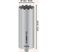Bosch 1 corona professionale per trapano diamantato, 1 1/4" UNC (per calcestruzzo, cemento armato, diametro 182 mm, accessori professionali)