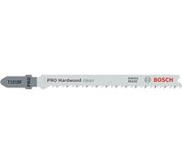 Bosch PRO Hardwood Clean T101BF - 2 lame per seghetto alternativo (per legno duro, pannello di fibra ad alta densità, lunghezza 100 mm, accessori professionali)