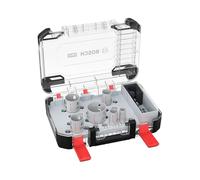Bosch Pro Multi Material Power Change Plus Set di 9 seghe a tazza - Custodia trasparente (per legno tenero, muro a secco, Ø 22, 29, 35, 44, 51, 65 mm, accessori professionali)