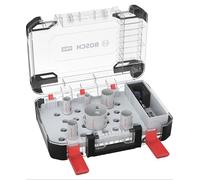Bosch Pro Multi Material Power Change Plus - Set di 9 seghe a tazza - Custodia trasparente (per legno tenero, muro a secco, Ø 19, 25, 30, 35, 40, 68 mm, accessori professionali)