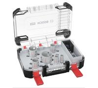 Bosch Pro Multi Material Power Change Plus Set di 9 seghe a tazza - Custodia trasparente (per legno tenero, muro a secco, Ø 20 - 64 mm, accessori professionali)