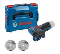 Bosch Professional 0 601 9F2 003 Smerigliatrice Angolare GWS 12V-76 System, 3 Mole da Taglio, Diametro 76 mm, Batterie e Caricabatteria Non Inclusi,Schwarz, Blau, Rot