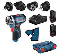 Bosch Professional 06019F6000 Trapano Avvitatore Al Litio Edizione Amazon,Con 4X Accessorio, 0 - 400/0 - 1300 Giri/Min, Blu, 3/8 Pollice, in Valigetta L-Boxx