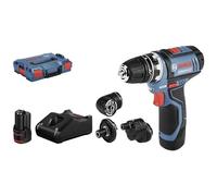 Bosch Professional 06019F6000 Trapano Avvitatore Al Litio Edizione Amazon,Con 4X Accessorio, 0 - 400/0 - 1300 Giri/Min, Blu, 3/8 Pollice, in Valigetta L-Boxx