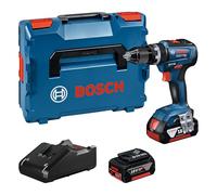 Bosch Professional 06019H5300 - Trapano a Percussione Gsb 18V-55, 2X4.0Ah Batterie + Caricatore, Sistema a 18 Volt, Diametro Foro in Muratura: 10 mm, in Valigetta L-Boxx, 18 V, Blu