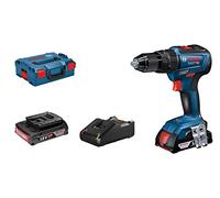 Bosch Professional 06019H5301 Trapano a Percussione Gsb 18 V 55, 2X2.0Ah Batterie e Caricatore, Diametro Foro in Muratura: 10 mm, in L-Boxx, Blu