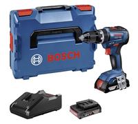 Bosch Professional 06019H5305 - Trapano a Percussione Gsb 18V-55, 2X2.0Ah Batterie + Caricatore, Sistema a 18 Volt, Diametro Foro in Muratura: 10 mm, in Cassetta L, 18 V, Blu