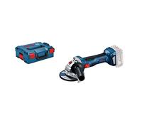 Bosch Professional 06019H9004 Smerigliatrice Angolare a Batteria GWS 18 V-7 (Cuffia di Prot., Impug. Suppl., Flangia e Dado di Serraggio, L-BOXX), Nero, Ciano, Magenta, Giallo, Diametro Disco 115 mm