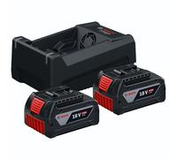 Bosch Professional 1 600 A00 B8J Starter Set 18 V con 2 batterie GBA 5,0 Ah e GA
