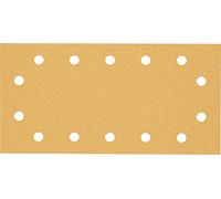 Bosch Professional 10x Carte abrasive Expert C470 con 14 fori (per Legno duro, Vernice su legno, 115x230 mm, Grana 80, accessorio Levigatrice orbitale)