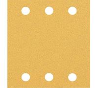 Bosch Professional 10x Carte abrasive Expert C470 con 6 fori (per Legno duro, Vernice su legno, 115x107 mm, Grana 80, accessorio Levigatrice orbitale)