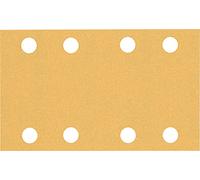Bosch Professional 10x Carte abrasive Expert C470 con 8 fori (per Legno duro, Vernice su legno, 80x133 mm, Grana 120, accessorio Levigatrice orbitale)