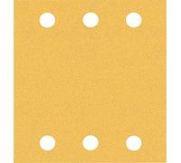 Bosch Professional 10x Set di carte abrasive Expert C470 con 6 fori (per Legno duro, Vernice su legno, 115x140 mm, Grana 40/60/80/120/180, accessorio Levigatrice orbitale)
