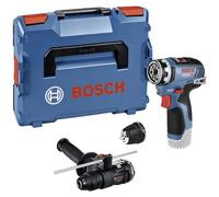 Bosch Professional 12V System Trapano-avvitatore a batt. GSR 12V-35 FC - FlexiClick System (adatt.mart.perf. GFA 12-H,attacco mand.GFA 12-H, impugn.suppl.,limitatore prof.,L-BOXX,senza batt./caricab.)