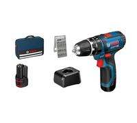 Bosch GSB 12V-15 1300 Giri/min Nero, Blu