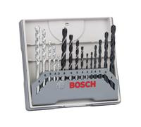Bosch Professional 15 Pezzi, Set di Punte Miste per Trapano (per Metallo, Legno e Pietra, Accessori per Trapano), Nero