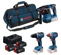 Bosch Professional 18V Set GBH 18V-22 + GSR 18V-65 + GDX 18V-285 (3x 5,0Ah, borsa)