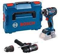 Bosch Professional 18V System Avvitatore a batteria GSR 18V-90 FC - FlexiClick System (incl. 1 adatt. per mandrino in metallo GFA 18-M, 1 adattatore per martello, impugnatura suppl. GFA 18-H, L-BOXX)