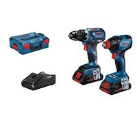 Bosch Professional 18V System Avvitatore a massa battente+ trapano avvit. con percuss.(batt. GDX 18V-210 C, GSR 18V-60 C), incl. 2 batt. ProCORE18V 4.0Ah, caricab.rapido GAL 18V-40, Blu, 0.5"