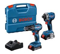 Bosch Professional 18V System Avvitatore con percussione a batteria GDR 18V-215 + Trapano-avvitatore GSB 185-LI (incl. 2x GBA 18V 2.0Ah, caricabatteria GAL 18V-20, valigetta)