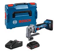 Bosch Professional 18V System Cesoia per lamiera a batt. GSC 18V-16 E (potenza 700 W, larg. impugn. 156 mm, tecnologia motore brushless, 2 batt. ProCORE18V 4.0Ah, caricabatt.rap. GAL 18V-40, L-BOXX)