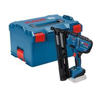 Bosch Professional 18V System Chiod. legno GNH 18V-64 MD (mod. azion. sing./ripetizione, idonea per chiodi: 32-64 mm, 15 ga (1,8 mm) e angolo di inclinazione di 34°, senza batterie, in L-BOXX)