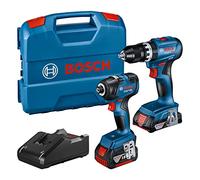 Bosch Professional 18V System Combo Kit: trapano-avvitatore con perc. GDR 18V-200 + avvit.a massa battente GSB 18V-45 (incl. batt. 2.0Ah,batt.4.0Ah,caricab.GAL 18V-40, L-Case) - Amazon Exclusive Set