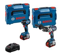 Bosch Professional 18V System Combo Kit: trapano-avvitatore con percussione GSB 18V-110 C + avvitatore a massa battente GDR 18V-210 C (incl. 2 batterie 5.0Ah, caricabatteria GAL 1880 CV, L-BOXX)