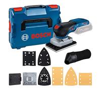 Bosch Professional 18V System Levigatrice orbitale a batteria GSS 18V-13 (motore brushless, sacchetto raccoglipol.,3 piastre abrasive,3 fogli abrasivi, piastra foracarta, L-BOXX, senza batt./caricab.)