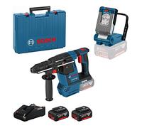 Bosch Professional 18V System Martello perfor.a batteria GBH 18V-26 F e lampada a batt GLI VariLED (incl. 2 GBA 18V 4.0Ah,GAL 18V-40, bocc. prof., mandr.autoser., valigetta) - Amazon Exclusive Set