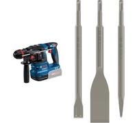 Bosch Professional 18V System Martello perforatore a batteria GBH 18V-22 X + Bosch Professional Set da 3 Pezzi di Scalpelli Long Life SDS plus, per Calcestruzzo, Mattone, Mattone Pieno, 0/20/40mm