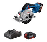 Bosch Professional 18V System Sega circolare a batteria GKS 18V-51 (motore brushless, incl. 2 batterie 18V GBA 4.0Ah, GAL 18V-20 caricabatteria, 1 lama (140 mm), guida parallela)