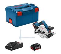 Bosch Professional 18V System Sega Circolare a Batteria Gks 18V-57 G (Compatibile conBinario di Guida, Prof. di Taglio: 57 Mm, Incl. 2 Batt. 4.0Ah, Caricabatt. Rapido Gal 18V-40, 1 Lama, L-Boxx)