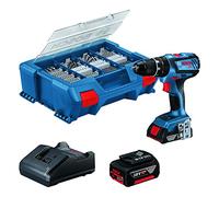 Bosch Professional 18V System Trapano-Avvitatore a Perc. a Batt. Gsb 18V-28 (Incl. 1 Batt. 2.0 Ah, 1 Batt. 4,0 Ah, Caricabatt. Gal 18V-20, L-Case Pick&Click e Set Accessori 100 Pz) Blue, 1/2_pollice