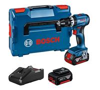 Bosch Professional 18V System Trapano-avvitatore a percussione a batteria GSB 18V-45 (velocità di rotazione di 1.900 giri/min, incl. 2 batterie da 3.0 Ah, GAL 18V-40, L-BOXX)