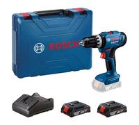 Bosch Professional 18V System Trapano-avvitatore con percussione a batteria GSB 18V-25 (Ø vite max. 10 mm, incl. 2 batterie GBA 18V 2.0Ah, 1 GAL 18V-20, valigetta)