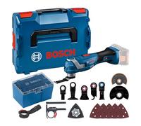 Bosch Professional 18V System Utensile multifunz. a batteria GOP 18V-34 (motore brushless, Vibration Control, molteplici lame,1 platorello,5 fogli abrasivi,5 accessori,L-BOXX, senza batt./caricabatt.)