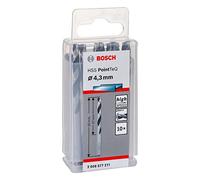 Bosch Professional 2608577211 HSS PointTeQ (4,3 x 47 x 80 mm) - Set da 10 Pezzi di Punte Elicoidali per Trapano per Metallo, Acciaio, Fusione o Plastica, Grigio (Argento), Ø 4.3 mm