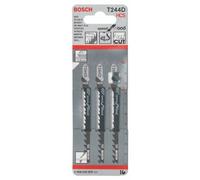Bosch Professional 3 x Lame per seghetto alternativo T 244 D Speed for Wood (per Legno tenero, curved cut, accessorio Seghetto alternativo)