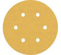 Bosch Professional 50x Carte Abrasive Expert C470 con 6 Fori per Legno Duro, Vernice su Legno, Ø 150 mm, Grana 180, Accessorio Levigatrice Rotoorbitale