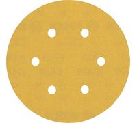 Bosch Professional 50x Carte Abrasive Expert C470 con 6 Fori per Legno Duro, Vernice su Legno, Ø 150 mm, Grana 320, Accessorio Levigatrice Rotoorbitale