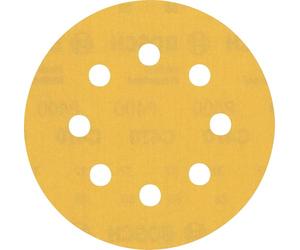 Bosch Professional 5x Carte Abrasive Expert C470 con 8 Fori per Legno Duro, Vernice su Legno, Ø 115 mm, Grana 400, Accessorio Levigatrice Rotoorbitale