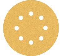 Bosch Professional 5x Carte Abrasive Expert C470 con 8 Fori per Legno Duro, Vernice su Legno, Ø 125 mm, Grana 80, Accessorio Levigatrice Rotoorbitale