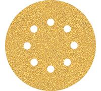 Bosch Professional 5x Carte Abrasive Expert C470 con 8 Fori per Legno Duro, Vernice su Legno, Ø 125 mm, Grana 40, Accessorio Levigatrice Rotoorbitale