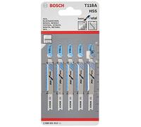 Bosch Professional 5x Lame per seghetto alternativo T 218 A Basic for Metal (per Lamiere di acciaio, accessorio Seghetto alternativo)