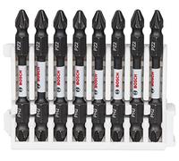Bosch Professional 8 pz. di Bit di Avvitamento Doppi Set (Impact Control, 8 x PH2-PZ2 Bits, Lunghezza 65mm, Pick and Click, Accessorio Avvitatore a Impulsi)