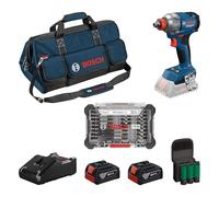 Bosch Professional Avvitatore a percussione senza fili GDX 18V-285 da 18 V (incluse 2 batterie GBA da 4,0 Ah, caricatore GAL 18V-40)