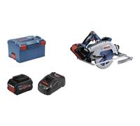 Bosch Professional BITURBO Sega circolare a batteria GKS 18V-68 GC (compatibile con binari di guida, 2 batt. ProCORE 5.5Ah, caricabatteria GAL 1880 CV, 1 lama, guida parallela, in L-BOXX 238)