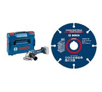 Bosch Professional BITURBO smerigliatrice angolare a batteria GWS 18V-15 SC (Ø 125 mm, con mod. Connectivity, senza batteria, in L-BOXX 136) + Mole da taglio Expert Carbide Multi Wheel (Legno duro)