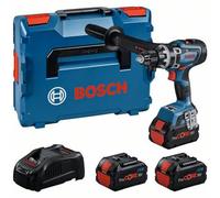 Bosch Professional BITURBO Trapano-avvitatore a batteria GSR 18V-150 C (coppia serraggio max 150 Nm, velocità rotaz. 2.200 giri/min, incl. 3 batterie ProCORE 8.0 Ah, caricabat. GAL 1880 CV, in L-BOXX)